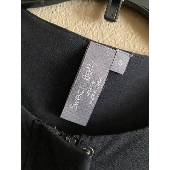 sweaty betty agile boiler suit utility jumpsuit sz small black short sleeve - Picture 3 of 7